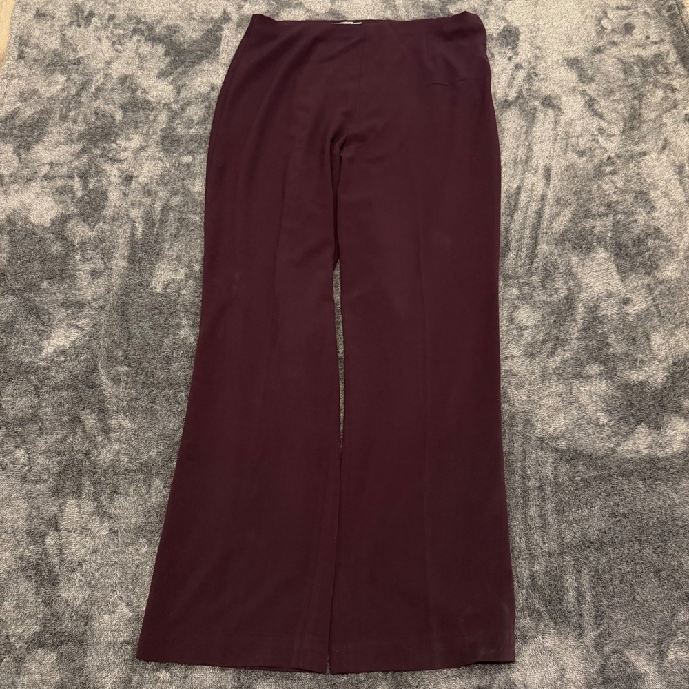 Coldwater Creek Burgundy Plum Wide Leg Stretch Dress Pants Size 10 H27720
